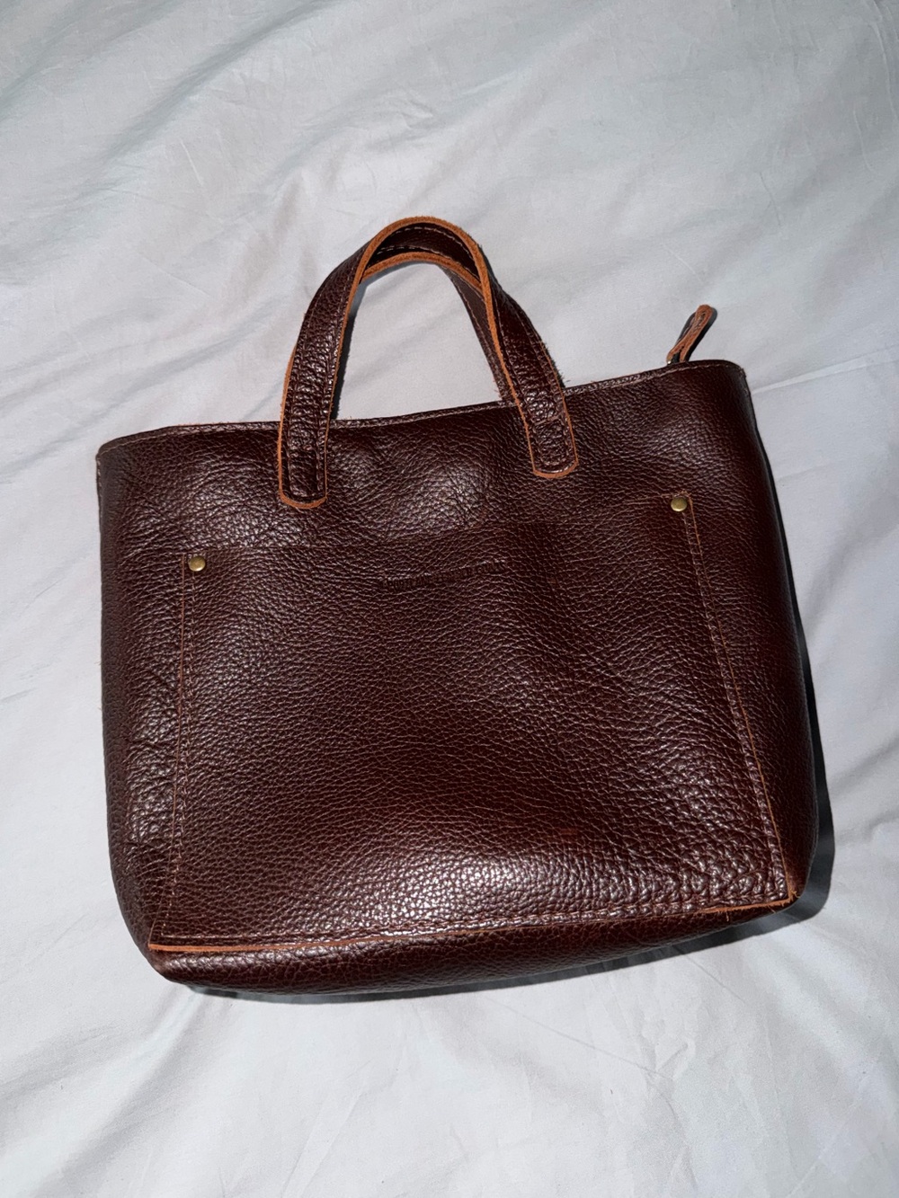 Portland Leather Mini Crossbody Tote Coldbrew